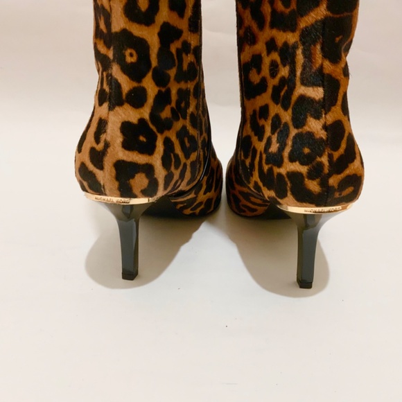 MICHAEL KORS Katerina Leopard Calf Hair Knee-High Stiletto Heels Boots 6.5 - Picture 11 of 16
